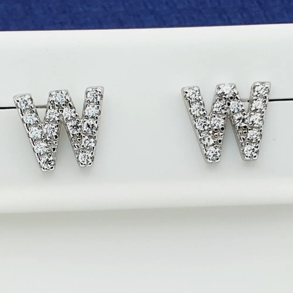 925 Sterling Silver CZ Stud Earrings for Women/Girl, US925P1082 - Picture 4 of 10